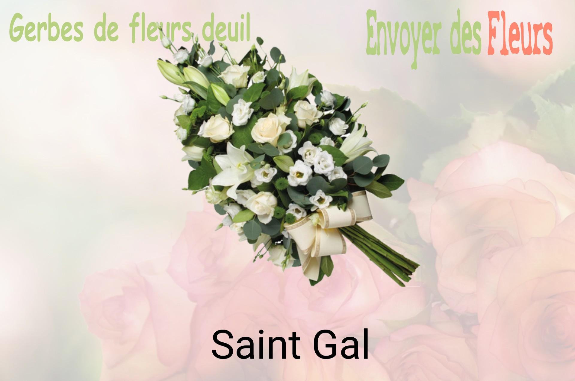 Gerbe de fleurs de deuil livrée à Saint-Gal